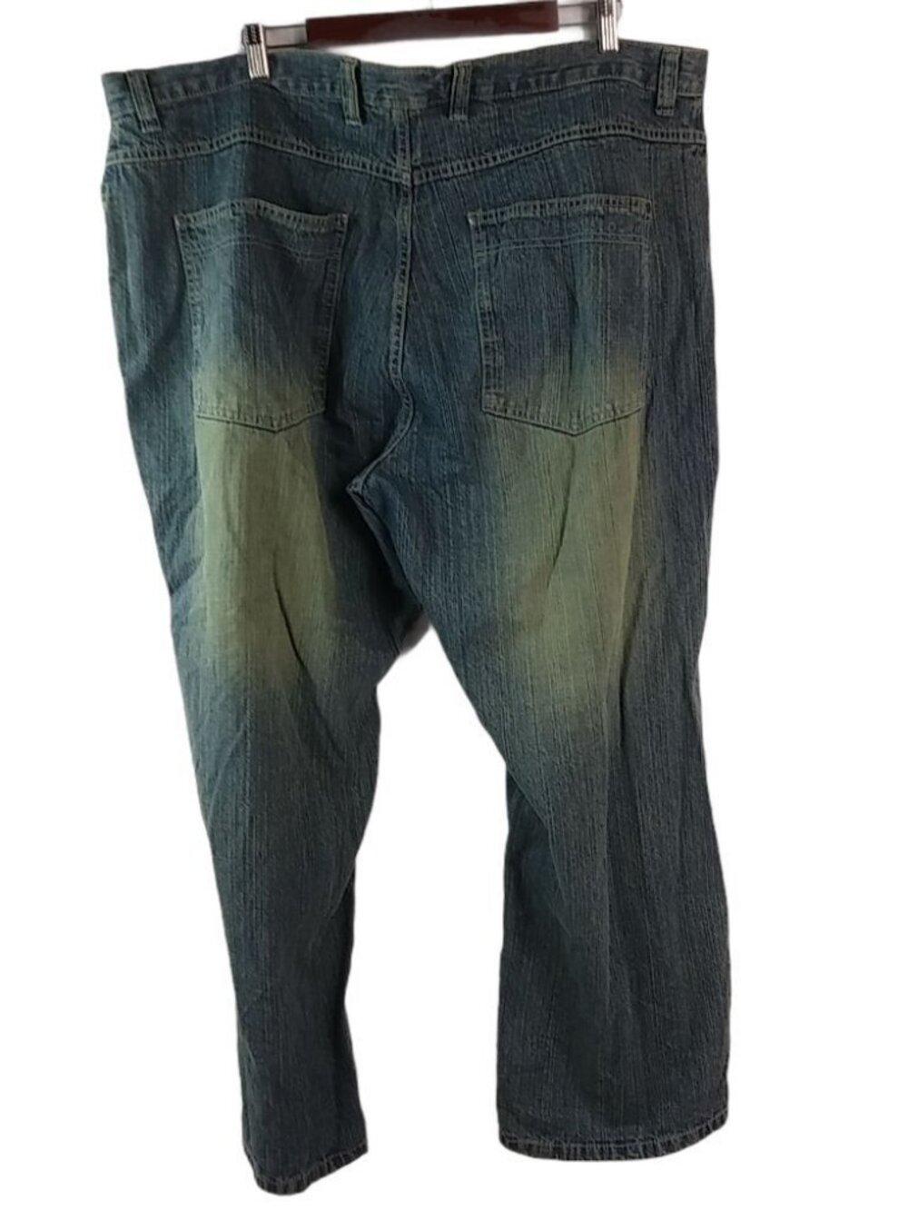 Trust Mens 45x29 Distressed Green Tint Jeans